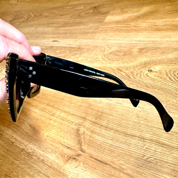 Vintage Jimmy Crystal New York Black Cat Eye Sunglasses - EUC - So Glamorous! - Picture 8 of 9
